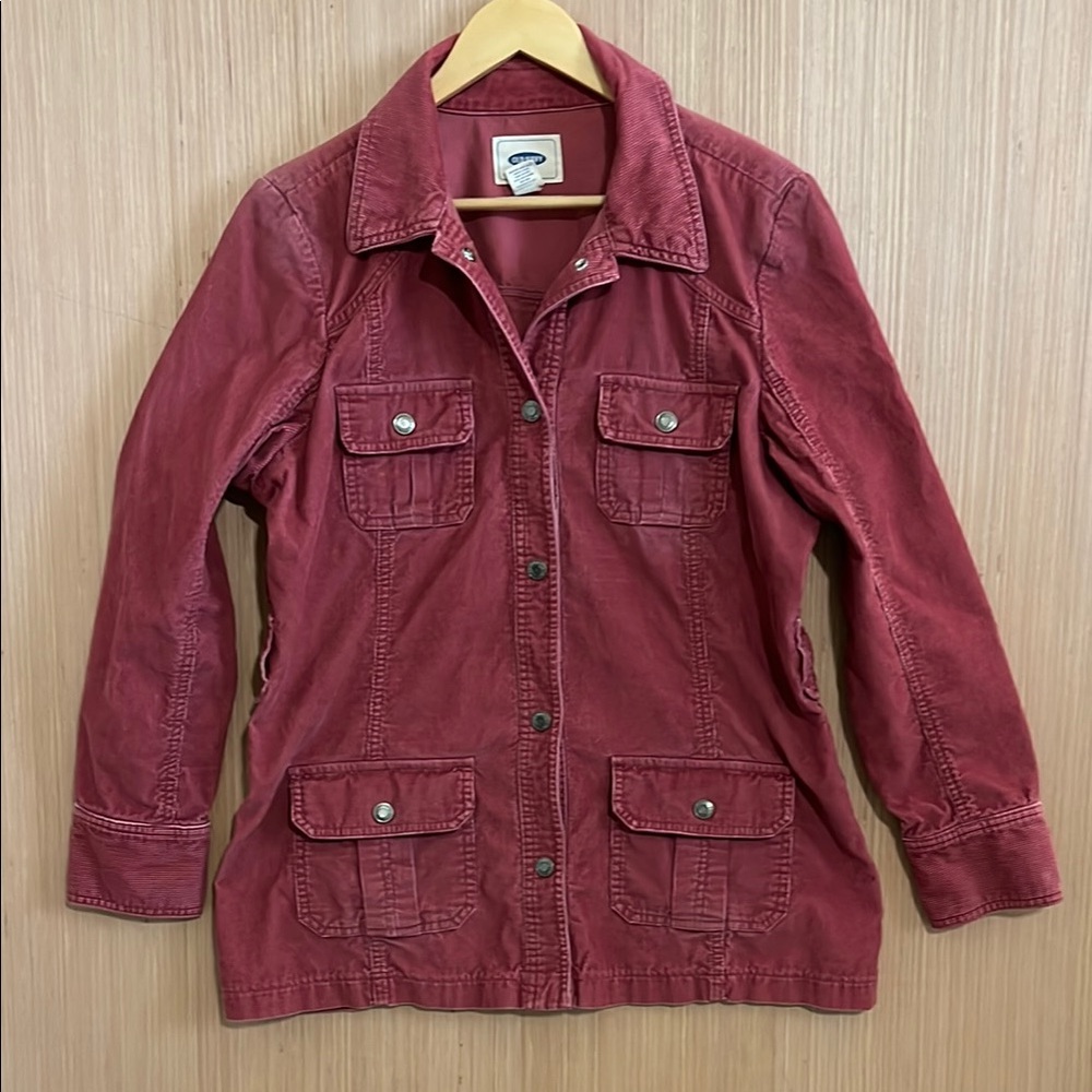 Old navy snap button corduroy jacket missing belt early 2000s